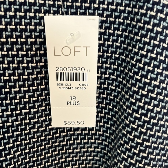 LOFT Sleeveless Blue Tweed Dress - Picture 7 of 13